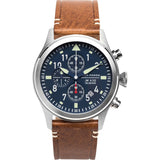 Jack Mason Aviator Navy Chronograph Stainless Steel Watch | Saddle Leather JM-A102-018