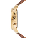 Jack Mason Black Aviator Chronograph Gold Watch 42mm | Brown Leather JM-A102-205