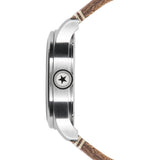 Jack Mason Black Aviator Sub Second Stainless Steel Watch 45mm | Tan Leather JM-A301-002