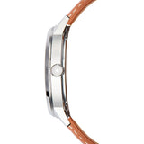 Jack Mason White Field Sub Second Stainless Steel Watch | Tan Leather JM-F401-001