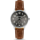 Jack Mason Field Watch 38mm | Grey/Brown Suede JM-F401-019