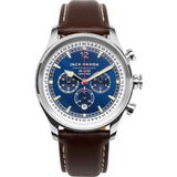 Jack Mason Nautical Navy Chronograph Stainless Steel Watch | Brown Leather JM-N102-015