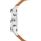 Jack Mason Nautical White Chronograph Stainless Steel Watch | Tan Leather JM-N102-018