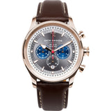 Jack Mason Nautical Grey Chronograph Rose Gold Tone Watch | Brown Leather JM-N102-026