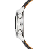 Jack Mason Black Nautical Chronograph Stainless Steel Watch | Black Leather JM-N102-325