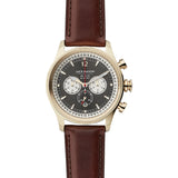 Jack Mason Gray Nautical Chronograph Gold Watch | Brown Leather JM-N102-338