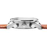 Jack Mason Navy Nautical Chronograph Stainless Steel Watch| Tan Leather JM-N112-002