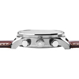 Jack Mason Black Nautical Chronograph Stainless Steel Watch | Brown Leather JM-N112-003