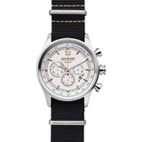 Jack Mason White Nautical Chrono Stainless Steel Watch | Black Nylon JM-N112-006
