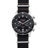 Jack Mason Black Nautical Chronograph Stainless Steel Watch | Black Nylon JM-N302-023
