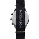 Jack Mason Black Nautical Chronograph Stainless Steel Watch | Black Nylon JM-N302-023