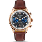 Jack Mason Gray Nautical Chronogaph Rose Gold Watch | Brown Leather JM-N302-103