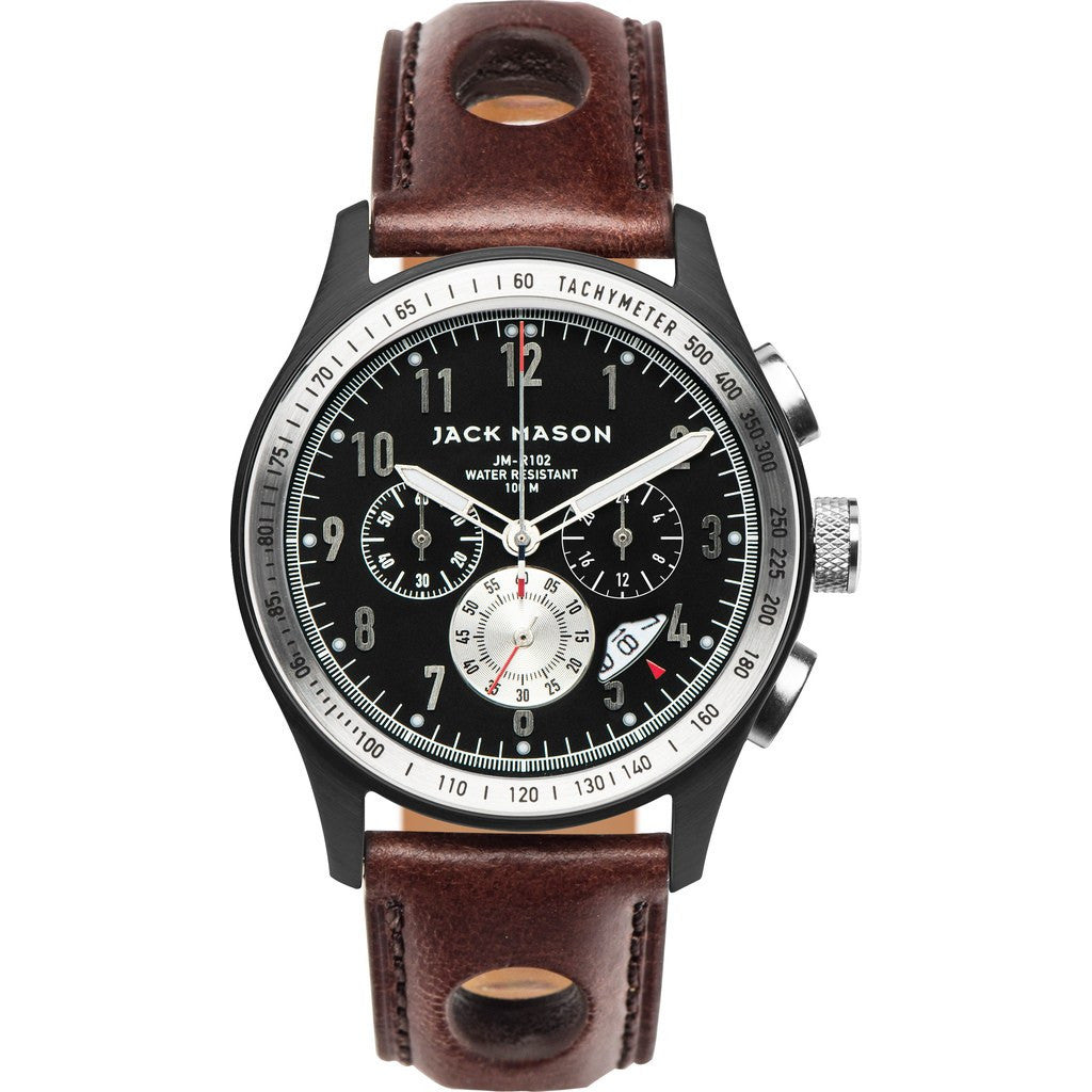 Jack Mason Racing JM-R102-010 Chronograph Watch Brown Leather