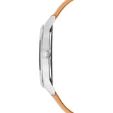 Jack Mason White Slim Stainless Steel 2-Hand Watch 38mm | Camel leather JM-S401-001