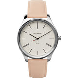 Jack Mason White Slim 2 Hand Stainless Steel Watch | Pink Leather Strap JM-S401-101