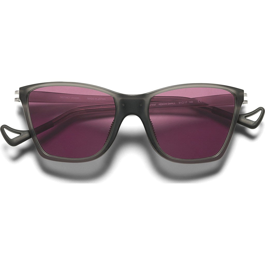 District Vision Keiichi Small Gray Sunglasses District Black Rose