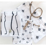 Zestt Hadley Cuddle and Play Muslin Blanket | Navy & White