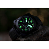 Lum-Tec Bull42 A24 Chronograph Watch | Black Rubber Strap