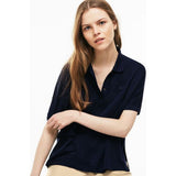 Lacoste Women's Modern Fit Flowing Stretch Cotton Pique Polo | Navy Blue_XL(XL)