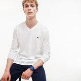 Lacoste Men's V-Neck Pima Cotton Jersey Long Sleeve Shirt