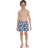 Tom & Teddy Boy's Leaves Swim Trunk | Misty Blue & Navy / 9-10