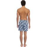 Tom & Teddy Men's Leaves Swim Trunk | Misty Blue & Navy / S