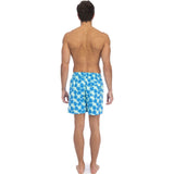 Tom & Teddy Men's Leaves Swim Trunk | Pale Green & Blue / S