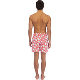 Tom & Teddy Men's Leaves Swim Trunk | Sky Blue & Red / S