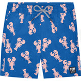Tom & Teddy Boy's Lobster Swim Trunk | Mid Blue/Pink