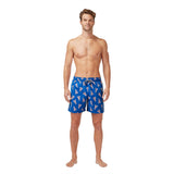 Tom & Teddy Men's Lobster Swim Trunk | Mid Blue/Pink