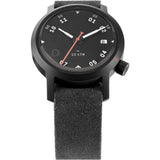 Minus-8 Anza Black Field Watch | Matte Black Suede P024-017-2Strap-MBO