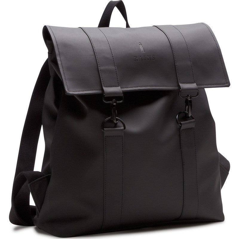 rains messenger backpack in black Micro perfect for carrying larger tech Rains MSN Bag - Black