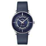 Junghans Meister Worldtimer Watch | Blue Leather/Stainless Steel 027/3010.02