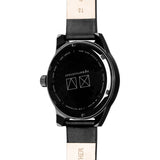 squarestreet SQ03 Minuteman Two Hand Embossed Black Watch | Black/Black Leather SQ03 B-09