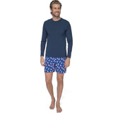 Tom & Teddy Men's Long Sleeve Rash Guard | Deep Blue