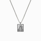 Awe Inspired Mini Mother Mary Tablet Necklace | Long Adjustable Cable Chain