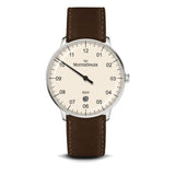 MeisterSinger Neo Plus Watch | Ivory / Shell Cordovan Leather Brown