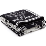 Faribault New York Map Wool Throw | Black 12271 50x65