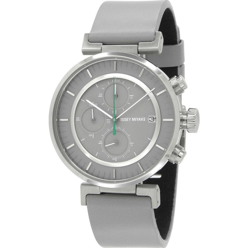 Issey Miyake W Grey Chronograph Watch | Grey Leather