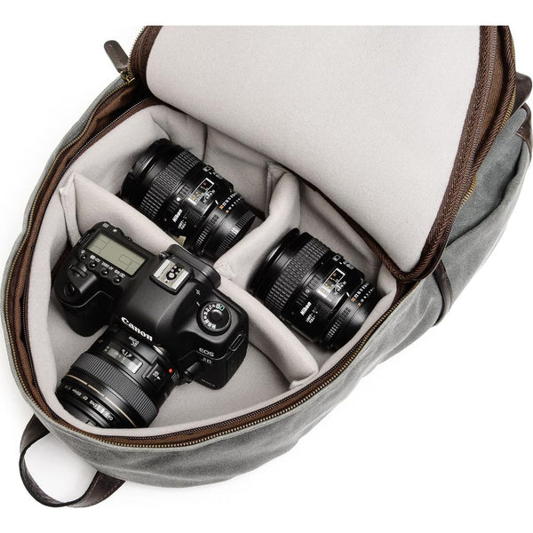 ONA Clifton Camera Backpack | Smoke Waxed Canvas- ONA046GR