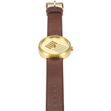 Projects Watches On Right Track | Brass/Brown Leather