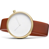bulbul Ore 05 Men's Watch | Matte Golden Steel on Brown Italian Leather