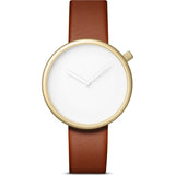 bulbul Ore 05 Men's Watch | Matte Golden Steel on Brown Italian Leather