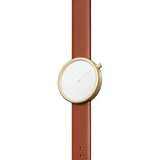 bulbul Ore 05 Men's Watch | Matte Golden Steel on Brown Italian Leather
