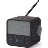 Lexon Oslo News Lite Alarm Clock Radio W/ Bluetooth Speaker & Wireless Charger