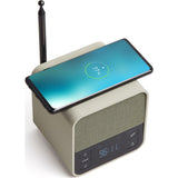 Lexon Oslo News Lite Alarm Clock Radio W/ Bluetooth Speaker & Wireless Charger