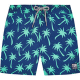 Tom & Teddy Boy's Palms Shorts | Navy & Spring Green