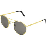 Randolph Engineering P-3 Shadow 23K Gold Sunglasses | Gray Glass Skull 49MM PBP1411