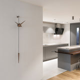 Nomon Punto Y Coma T Wall Clock | Graphite Finished Brass/Walnut