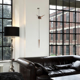 Nomon Punto Y Coma T Wall Clock | Graphite Finished Brass/Walnut